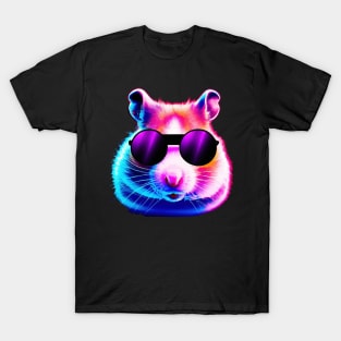 Rave Hamster Purple Retro Pop Art Colorful T-Shirt